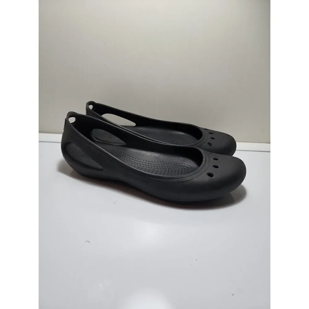Crocs Black flats Size 8